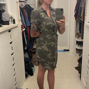 Camo button dress size small